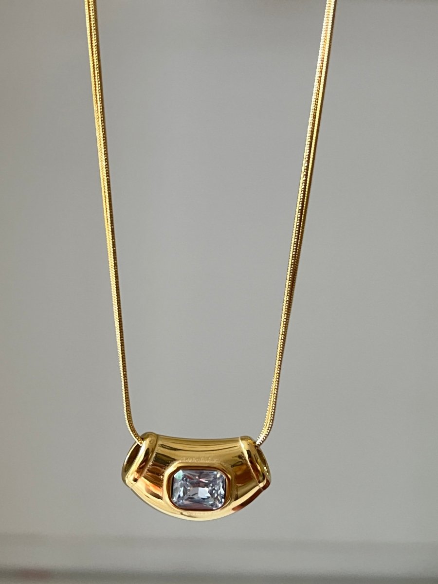 Double Chain Stainless Steel Anti - Tarnish Necklace - Silks & Jewels