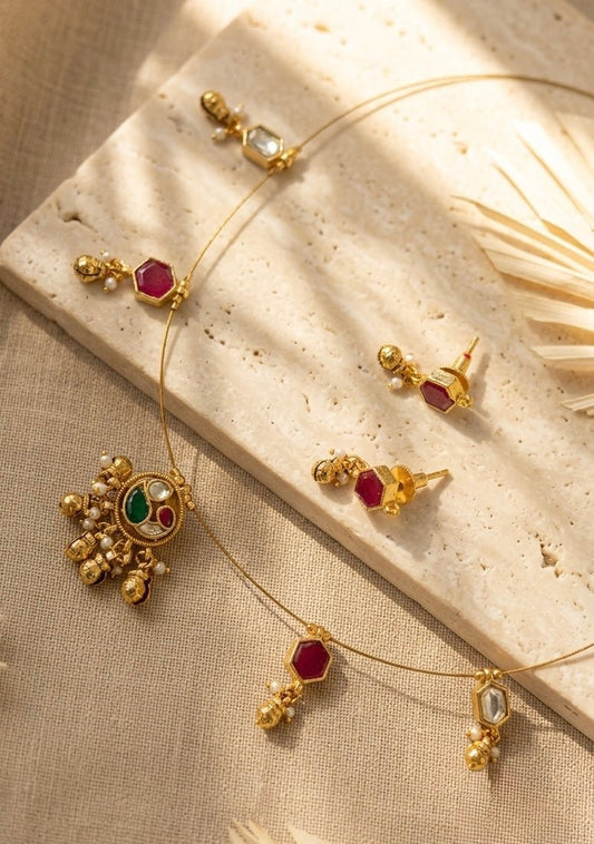 Riwaaz Wire Necklace - Silks & Jewels