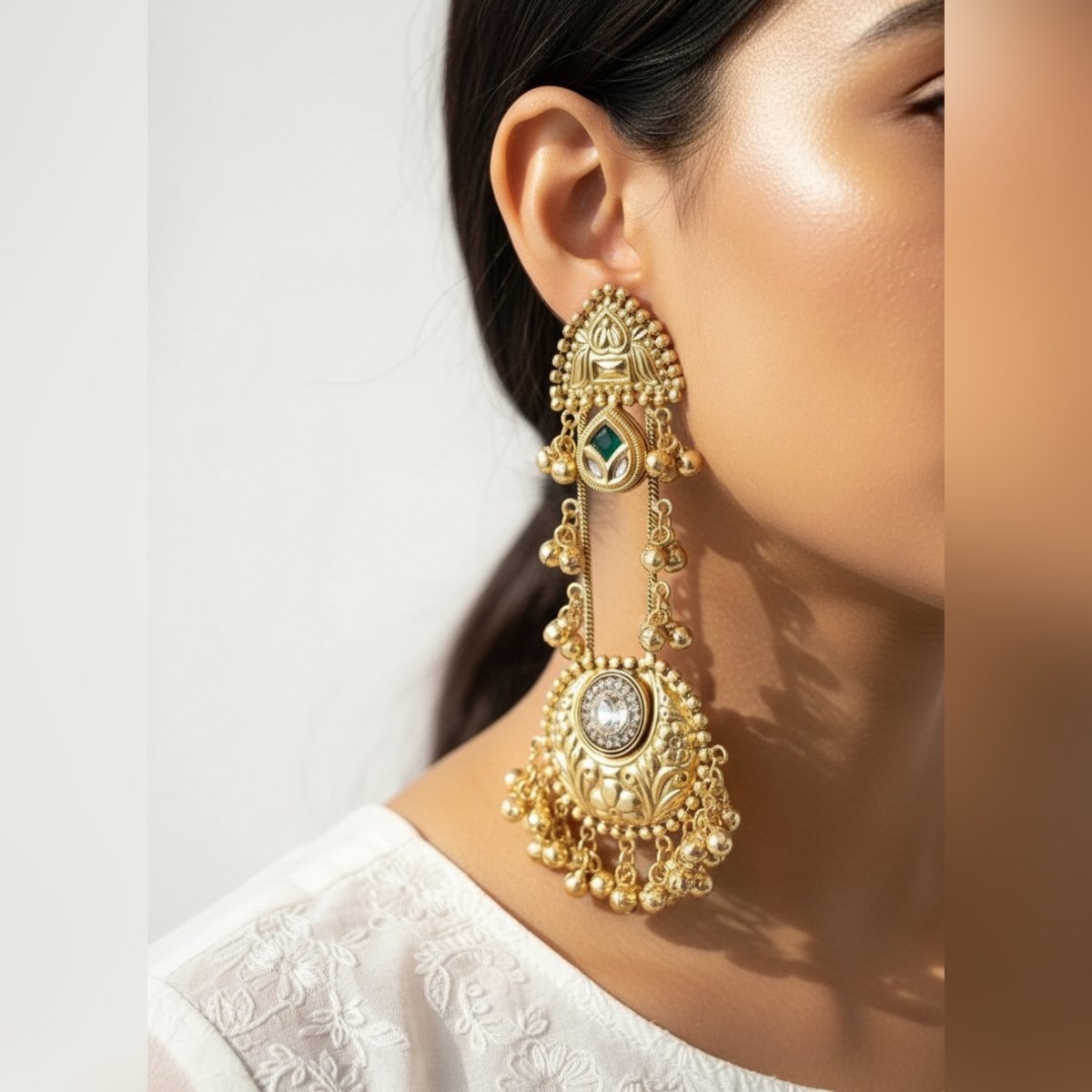 Bavari Chandbali Kashmiri Earring - Silks & Jewels