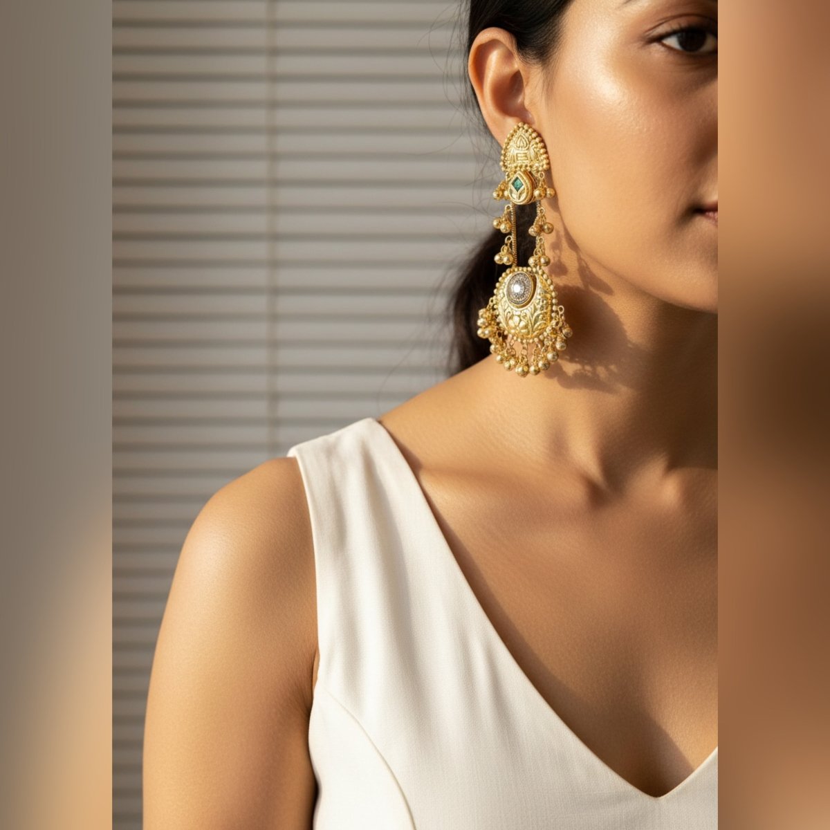 Bavari Chandbali Kashmiri Earring - Silks & Jewels