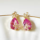 Blush Bloom Pink Teardrop Crystal Drop Earrings - Silks & Jewels