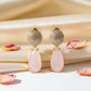 Blush Radiance Pink Teardrop Crystal Dome Earrings - Silks & Jewels
