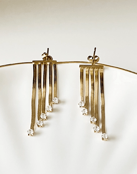 Cascade Elegance Crystal Strand Drop Earrings - Silks & Jewels