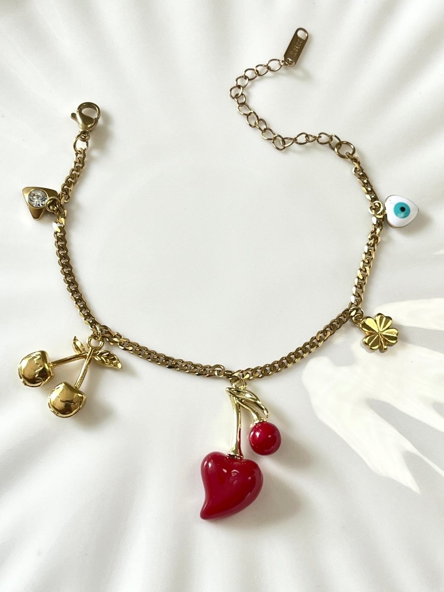 Cherry Charm Bracelet - Silks & Jewels