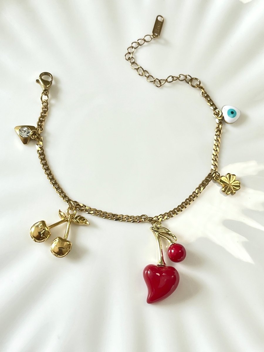 Cherry Charm Bracelet - Silks & Jewels