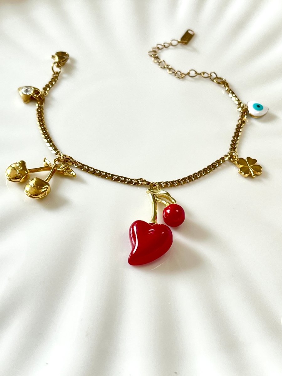 Cherry Charm Bracelet - Silks & Jewels