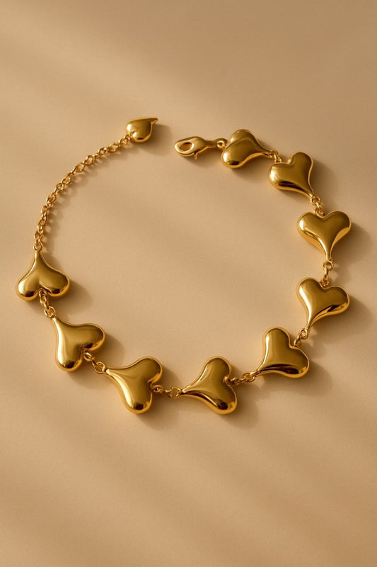 Chunky Heart Bracelet - Silks & Jewels