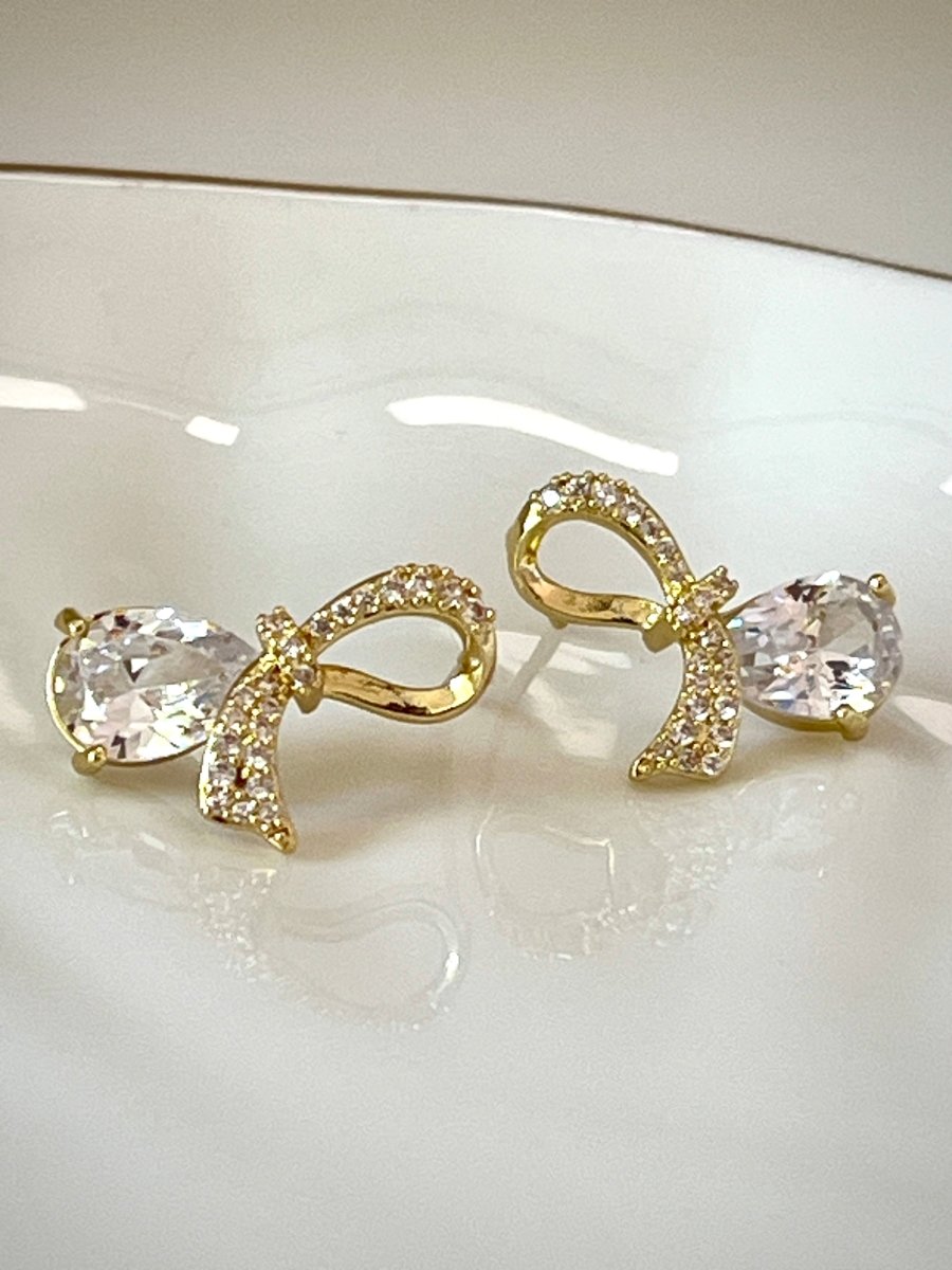 Gleam Bow Studs - Silks & Jewels
