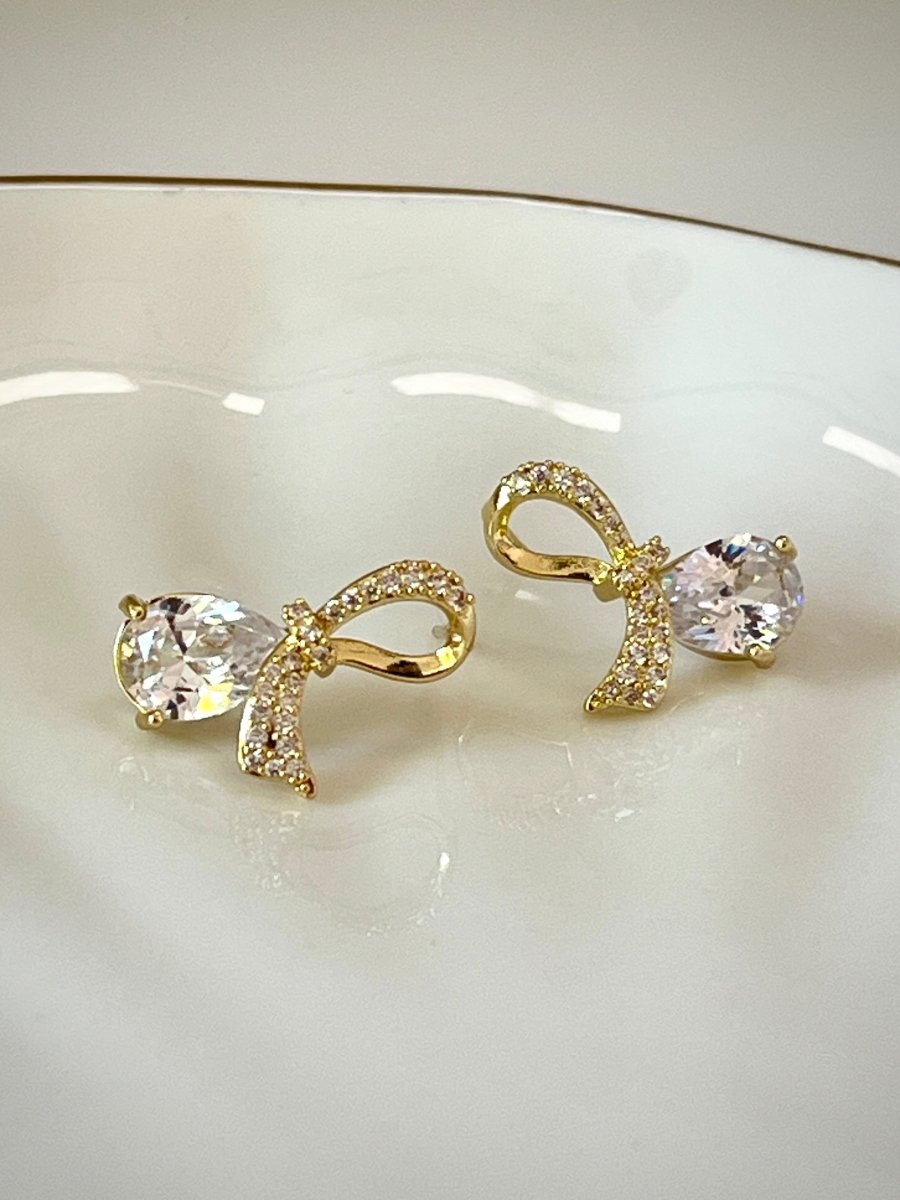 Gleam Bow Studs - Silks & Jewels