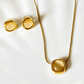 Golden Aura Beige Cabochon Stone Jewelry Set - Silks & Jewels