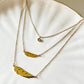 Golden Feather Triple Layer Crystal Necklace - Silks & Jewels