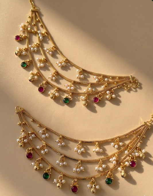 Kanak - Chhaya (Ruby - Green) - Silks & Jewels