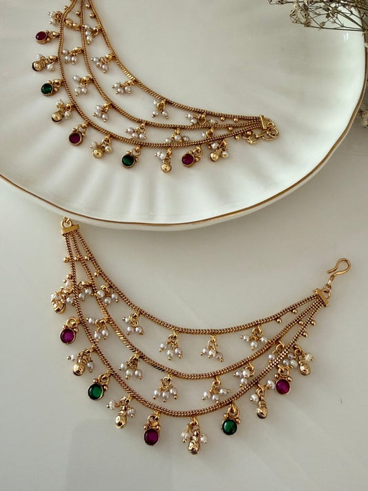 Kanak - Chhaya (Ruby - Green) - Silks & Jewels