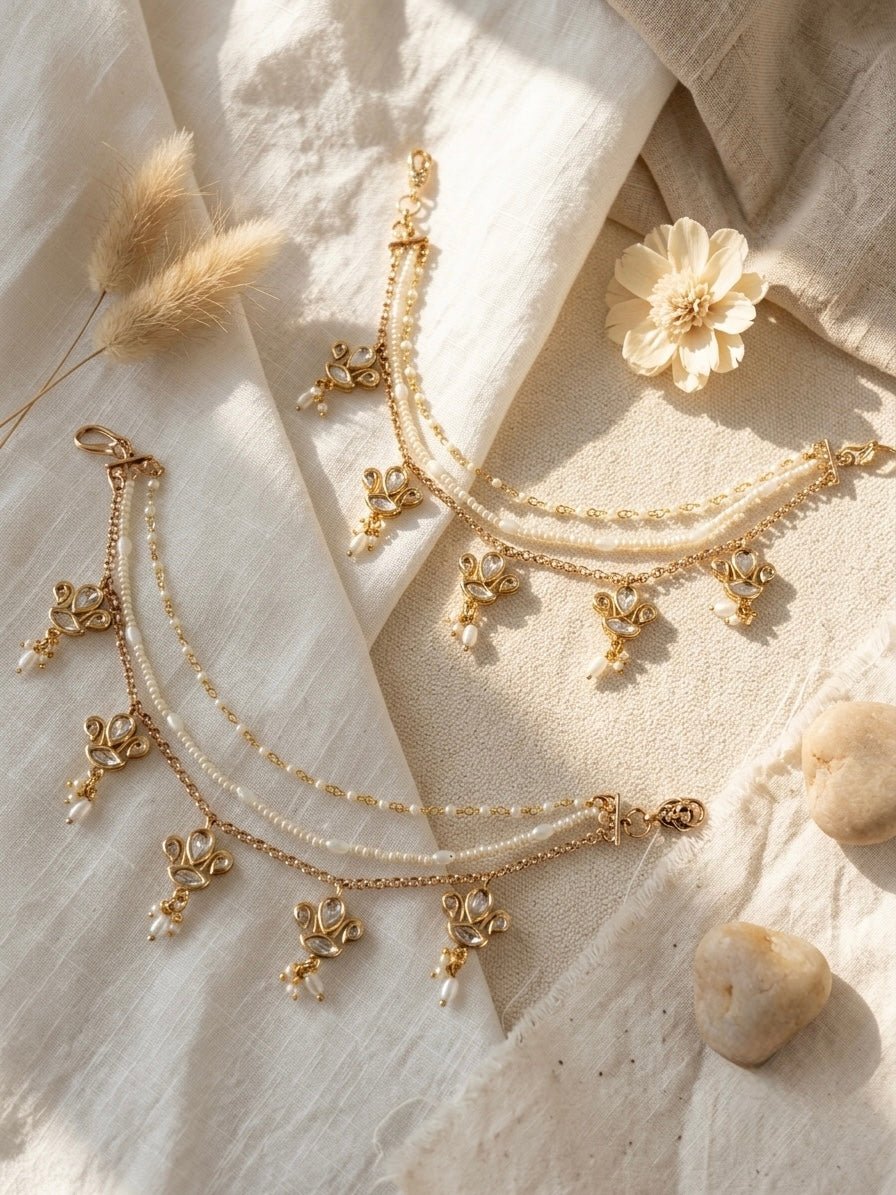 Kundan multilayer kaanchain - Silks & Jewels