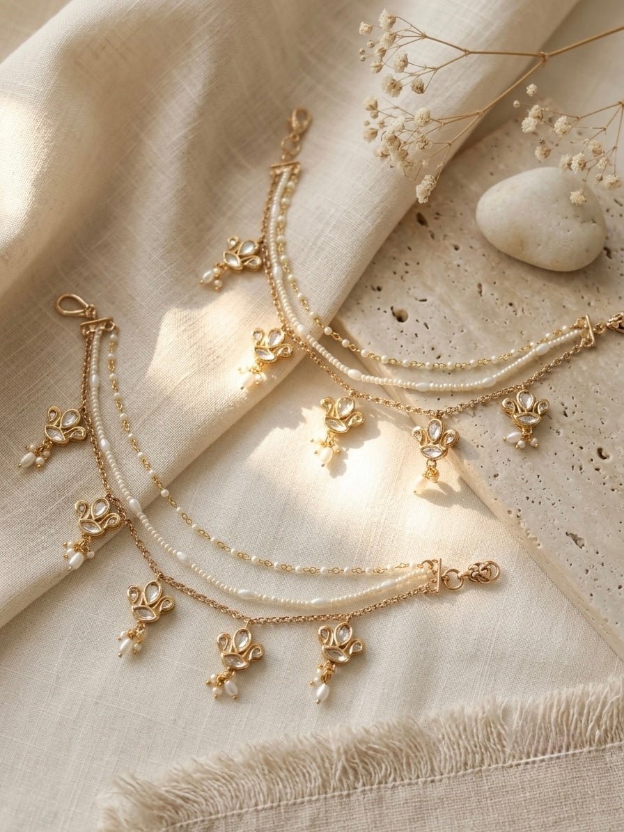 Kundan multilayer kaanchain - Silks & Jewels