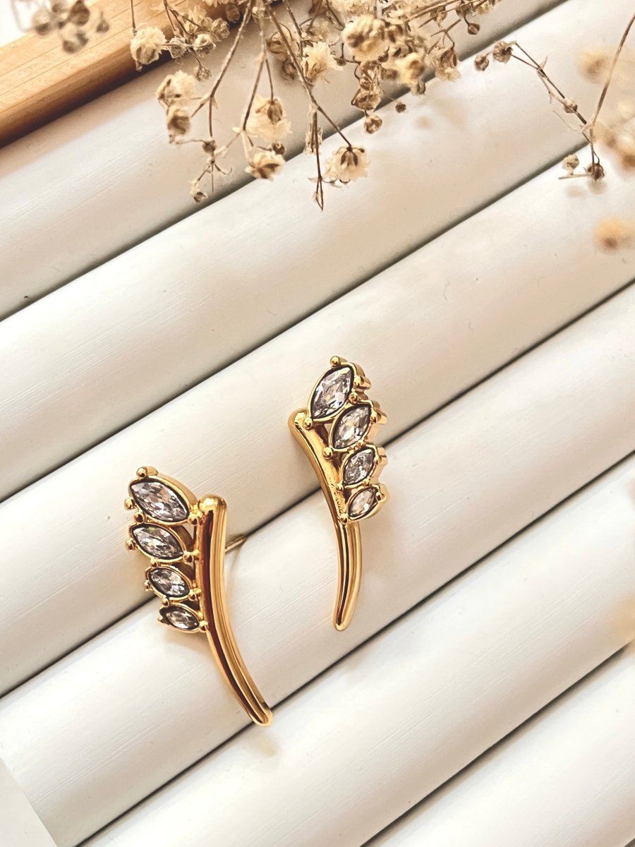 Leaf whisper Earrings - Silks & Jewels