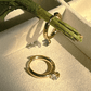 Luna Drop Crystal Gold Hoop Earrings - Silks & Jewels
