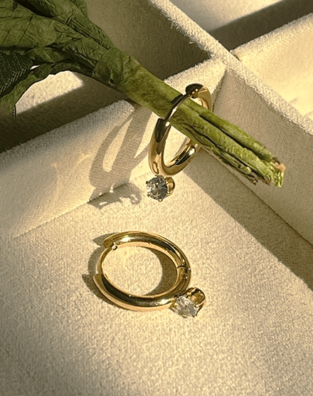 Luna Drop Crystal Gold Hoop Earrings - Silks & Jewels