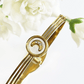 Lunar Glow Mother of Pearl Crescent Moon Bangle - Silks & Jewels