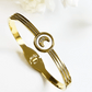 Lunar Glow Mother of Pearl Crescent Moon Bangle - Silks & Jewels