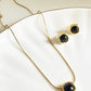 Midnight Muse Black Stone Necklace and Stud Set - Silks & Jewels