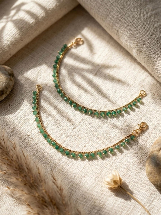 Mint bead singler layer kaanchain - Silks & Jewels