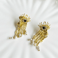 Mystic Gaze Pearl Crystal Eye Motif Earrings - Silks & Jewels