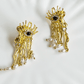 Mystic Gaze Pearl Crystal Eye Motif Earrings - Silks & Jewels