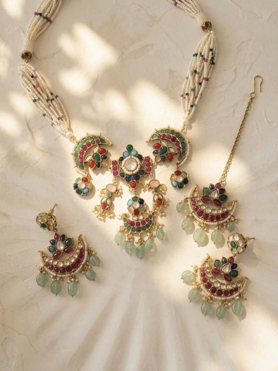 Navratan Chand Haar - Silks & Jewels