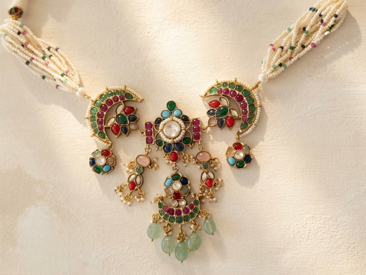 Navratan Chand Haar - Silks & Jewels