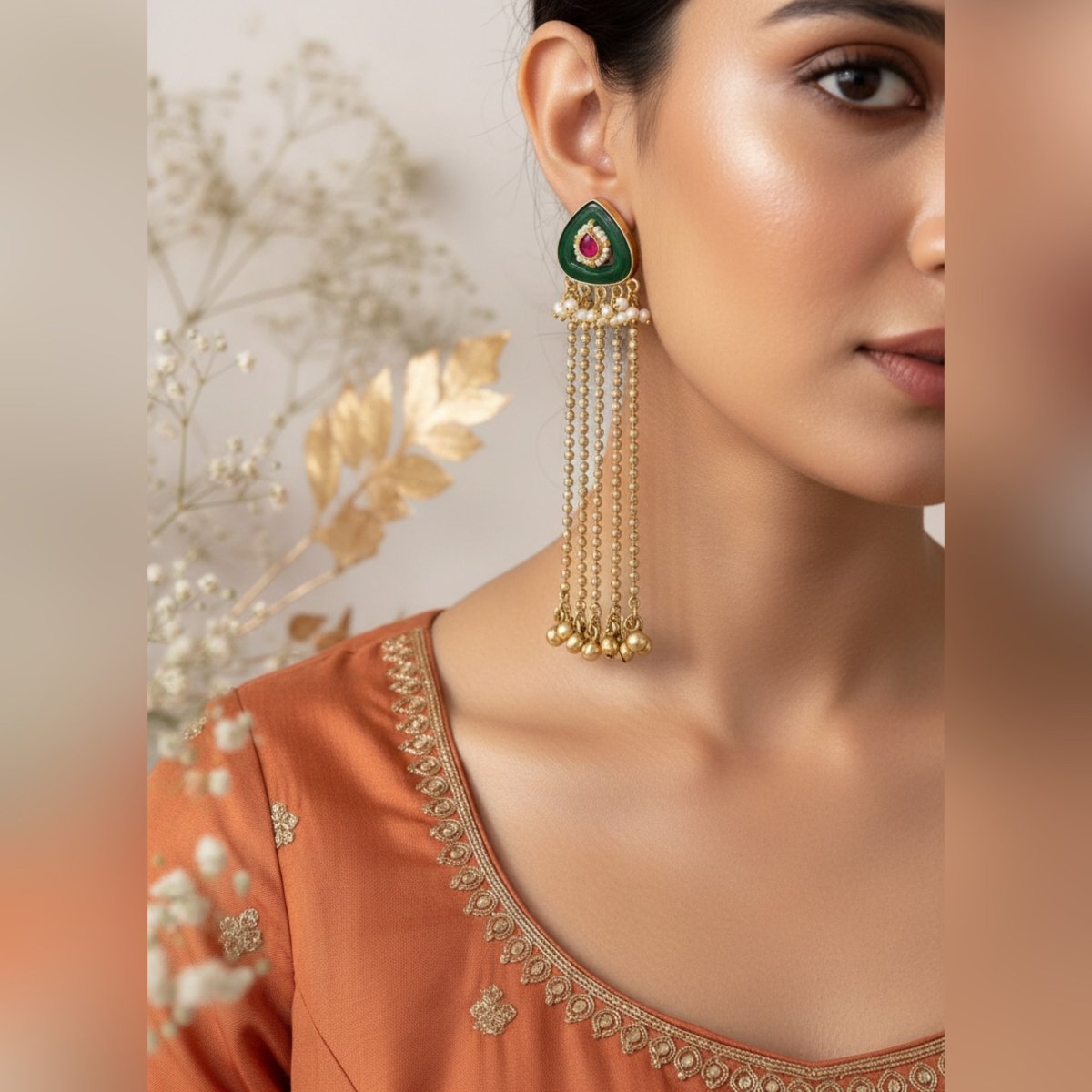 Noorbaag Kashmiri Earring - Silks & Jewels