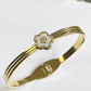 Petal Grace Enamel Floral Gold Plated Bangle - Silks & Jewels