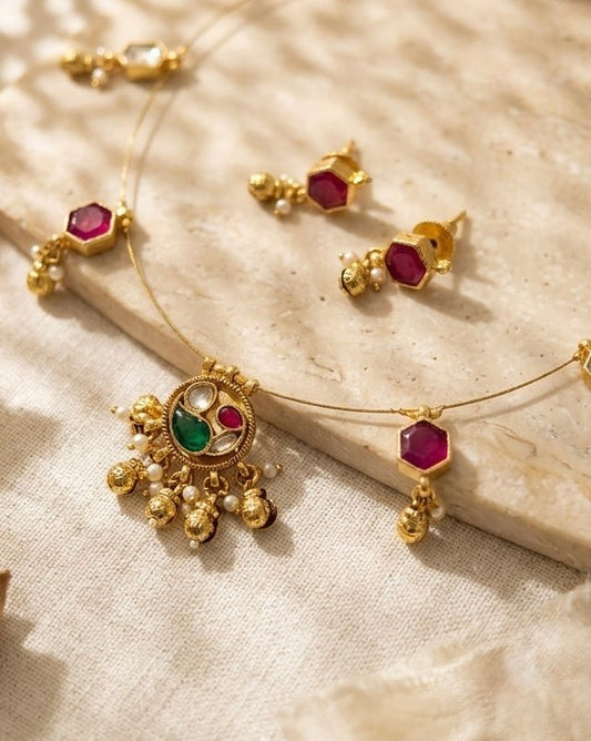 Riwaaz Wire Necklace - Silks & Jewels