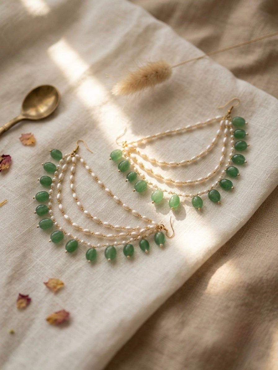 Twinkle green drop kaanchain - Silks & Jewels