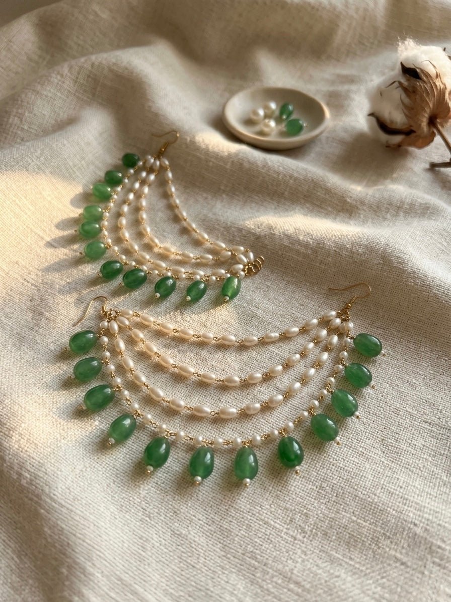 Twinkle green drop kaanchain - Silks & Jewels
