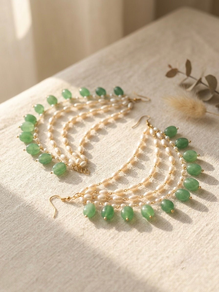 Twinkle green drop kaanchain - Silks & Jewels